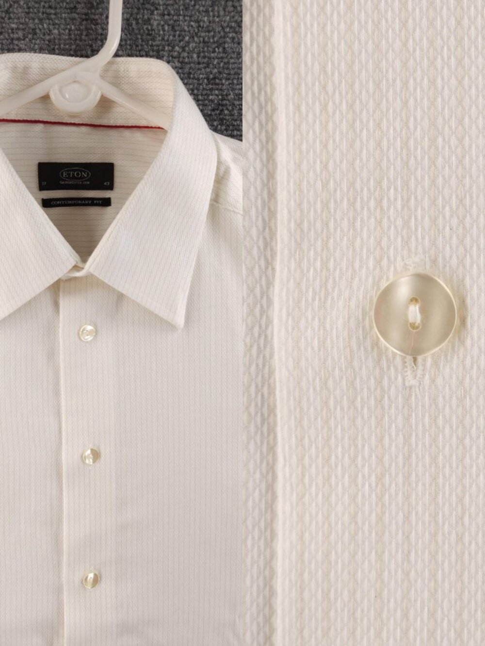 Eton Striped Cotton 17 Contemporary White Shirt Mens Elegant Long Sleeve Adult